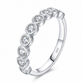 Rundslipt Moissanitt Eternity Ring i 925 Sterling Sølv for Dame – D-farge