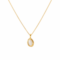 18K Gullbelagt Halskjede med Cat Eye Opal – Elegant Ovalt Anheng
