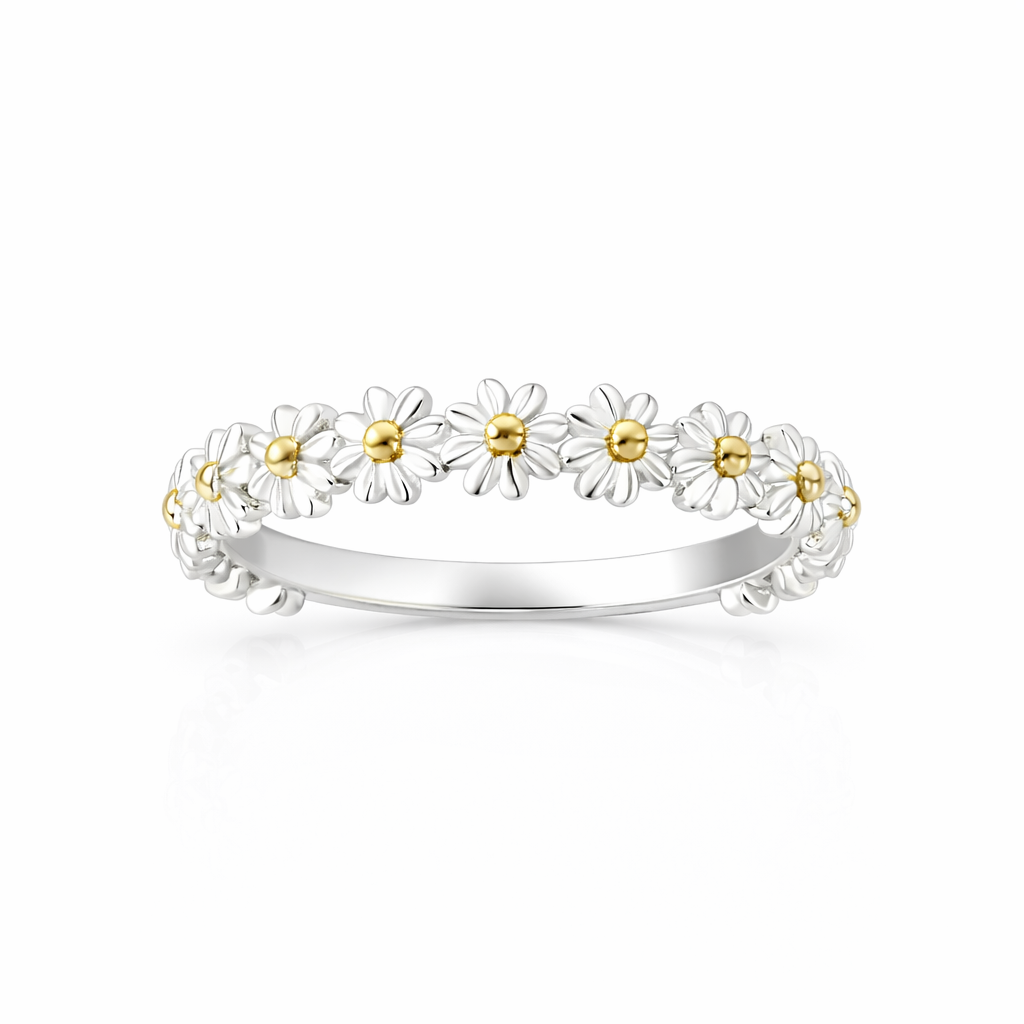 Justerbar Daisy Ring – Søt Mini Blomsterring for Kvinner