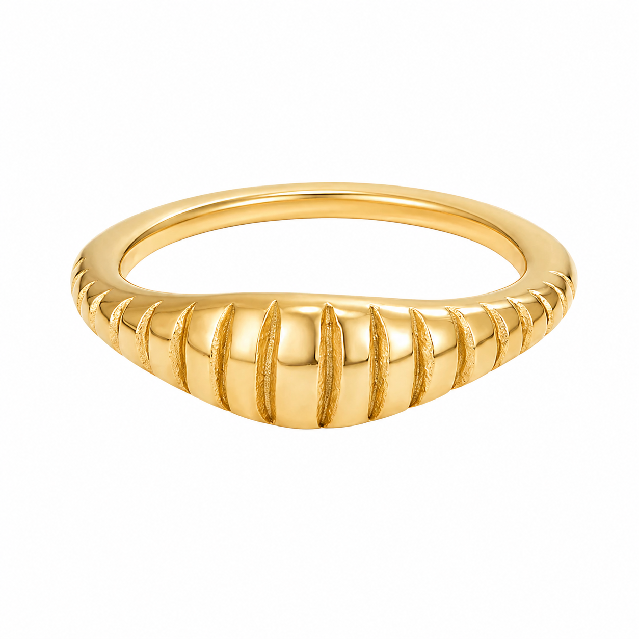 Unisex Ring i Rustfritt Stål – Teksturert Design & Klassisk Stil