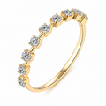 Rundslipt Moissanitt Ring i S925 Sterling Sølv for Dame – D-farge VVS1
