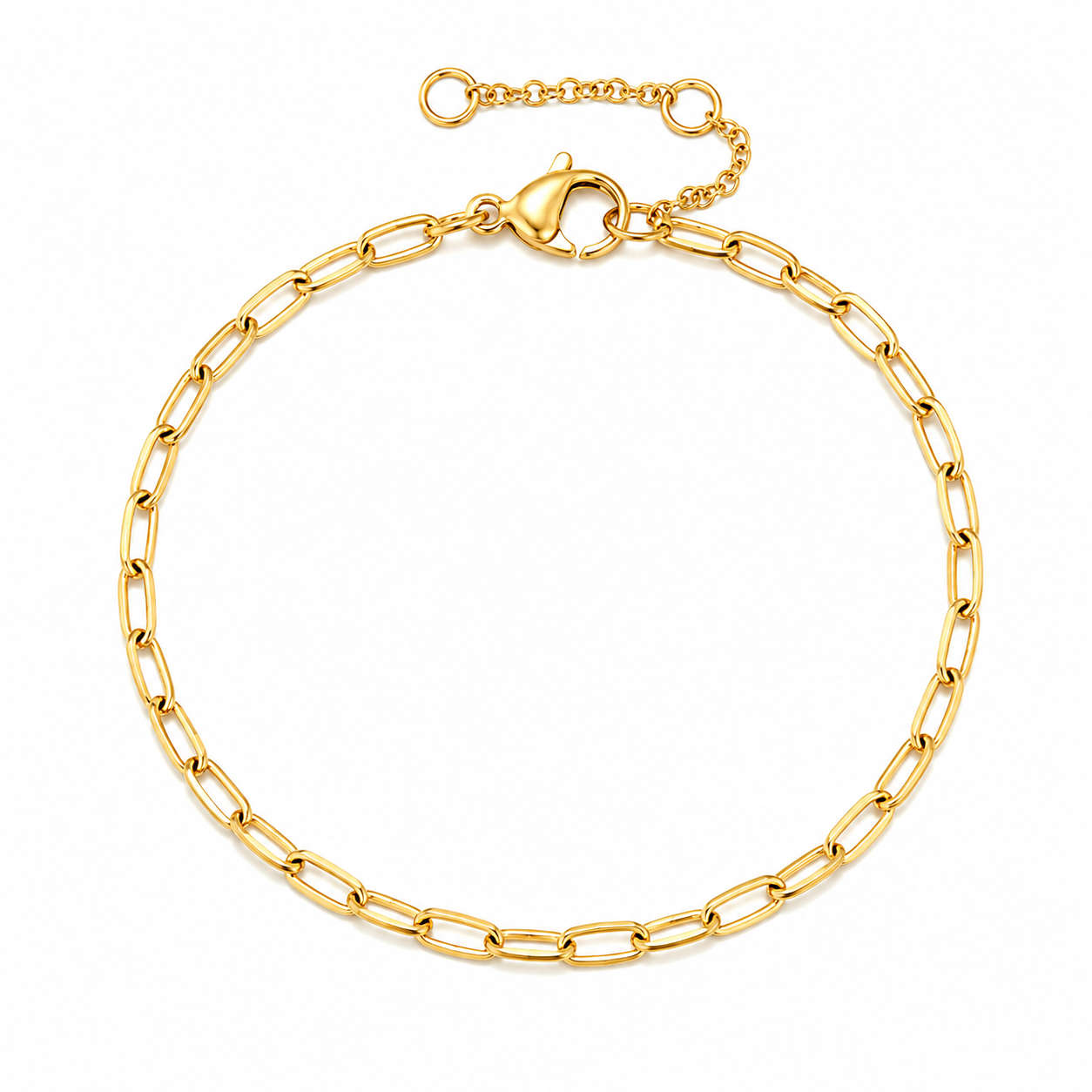 Minimalistisk Gullfarget Armbånd til Dame – Elegant Lenkearmbånd i Rustfritt Stål