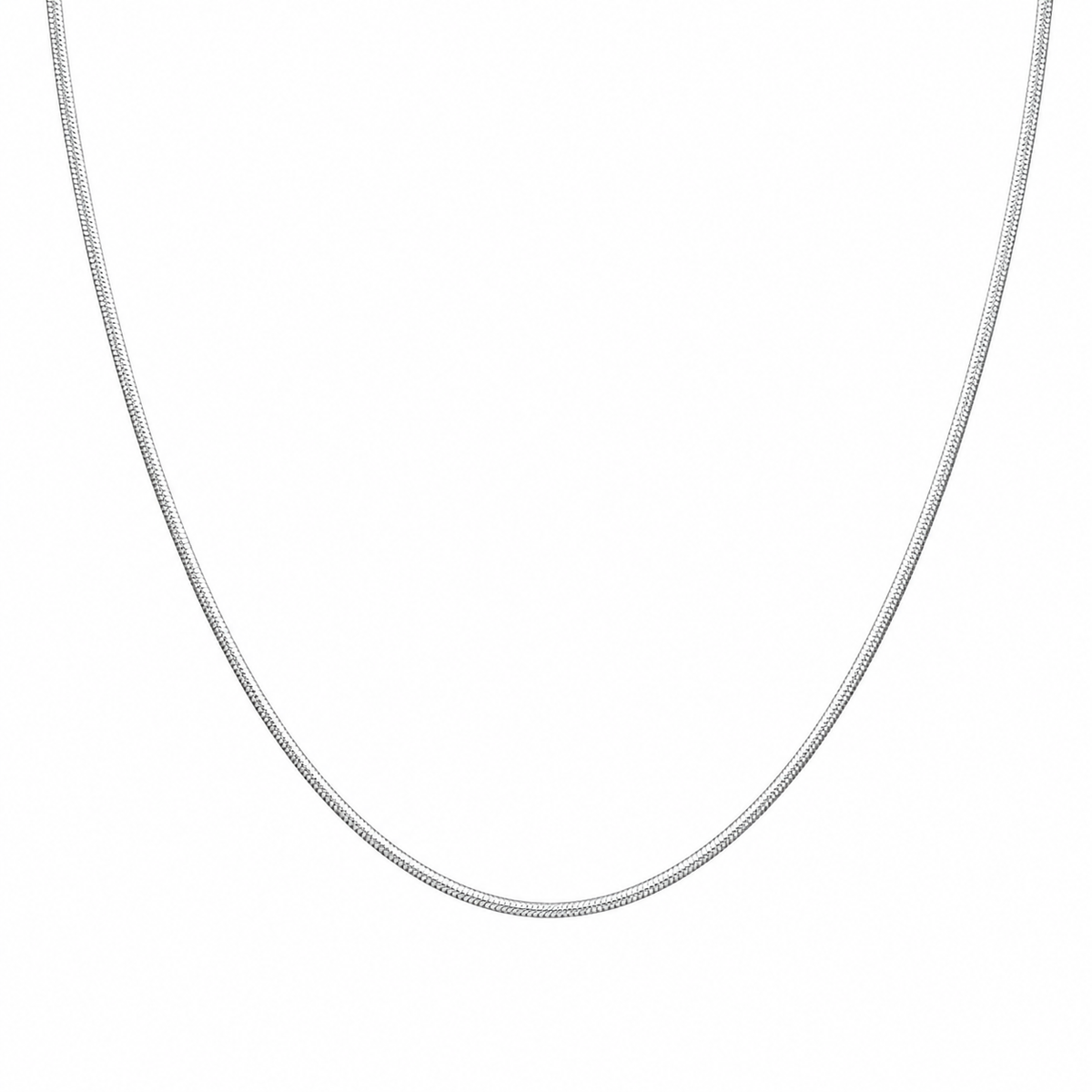 1,2 mm Snake Chain Halskjede i Rustfritt Stål – Sølvfarget Choker for Dame