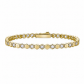 Moissanite Tennisarmbånd til Dame – 925 Sterling Sølv med Gullbelagt Geometrisk Design