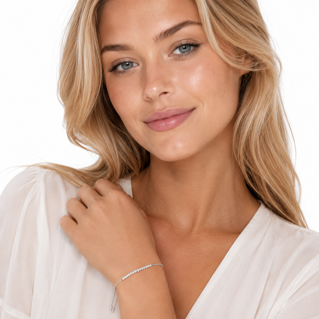 Moissanitt Tennisarmbånd i 925 Sterling Sølv – Gullbelagt Armbånd for Dame