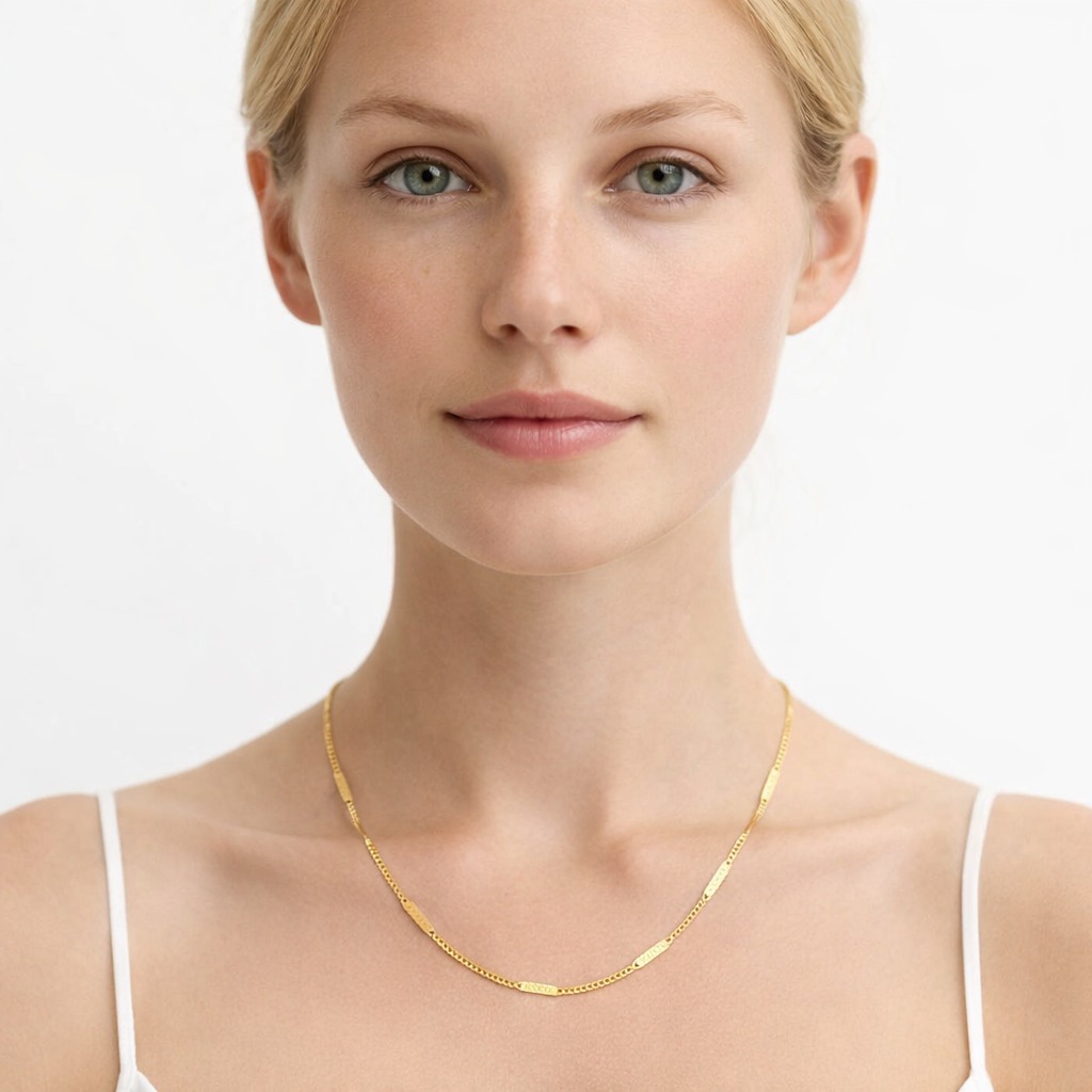 Tynt Kjede Halskjede i Gullbelagt Stål – 50 cm / 2 mm Unisex Design