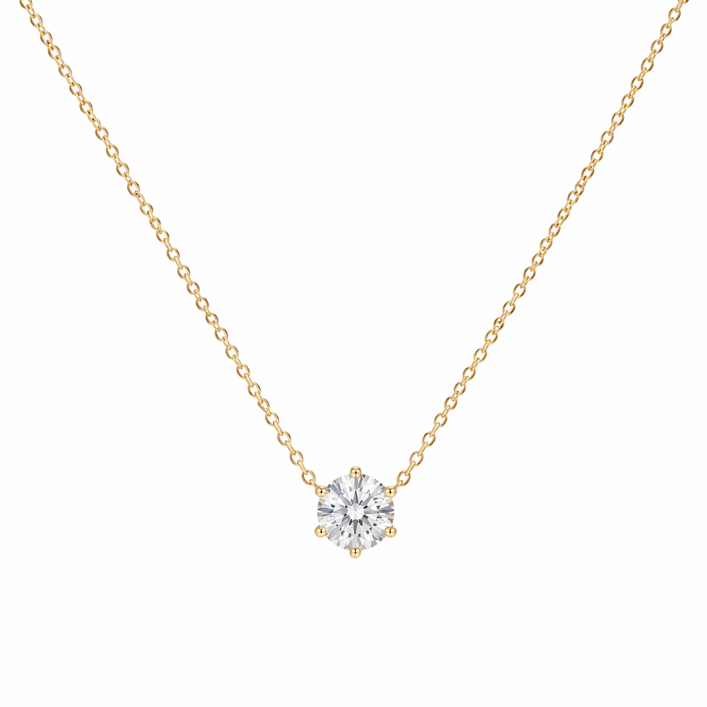 Solsmykke Halskjede til Dame – 925 Sølv med Gullfinish & Elegant Design
