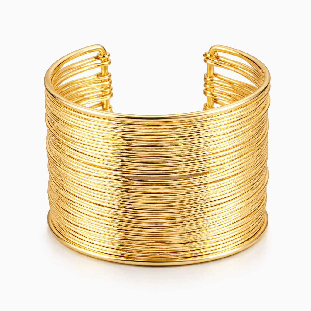 Bred Flerlags Cuff Armring – Luksuriøst Statement Armbånd i Metall