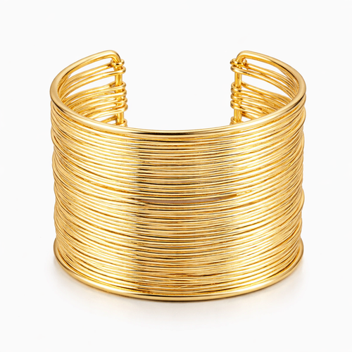 Bred Flerlags Cuff Armring – Luksuriøst Statement Armbånd i Metall