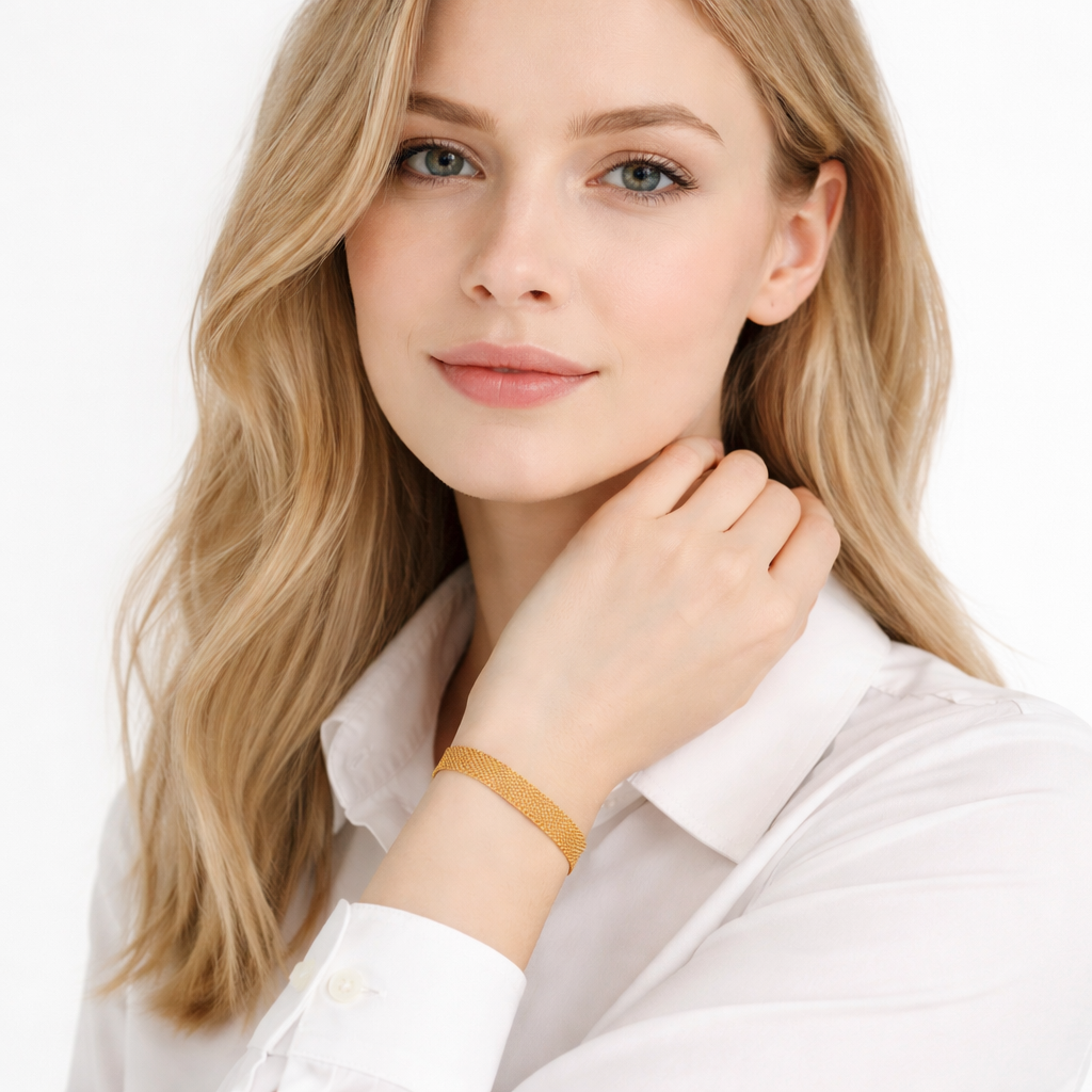 Mesh Choker Halskjede i Gullbelagt Stål – Minimalistisk Lenke­design