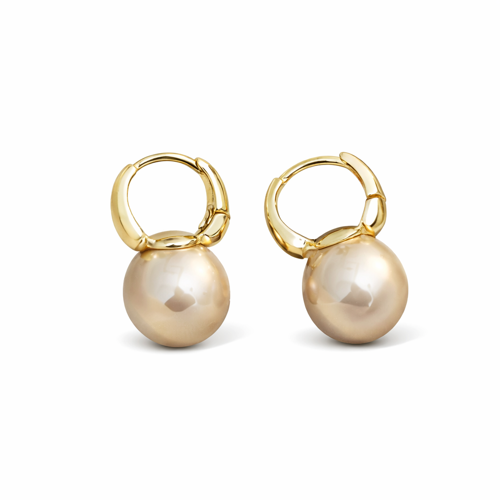 Perle Drop Øredobber i Gullfarget Design – Elegant Koreansk-inspirert Stil