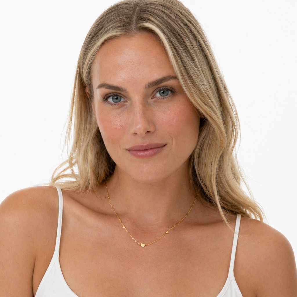 Mini Hjerte Choker Halskjede – 316L Rustfritt Stål