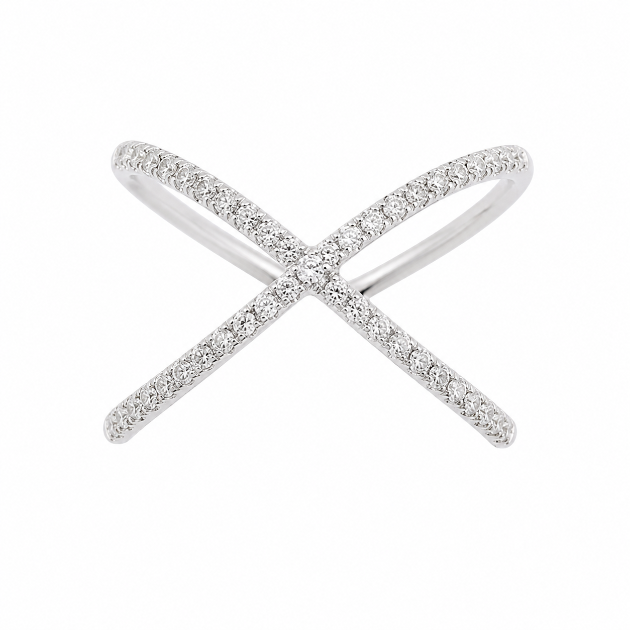 Kryssring med Zirkonia til Dame – Elegant Ring med Moderne Design